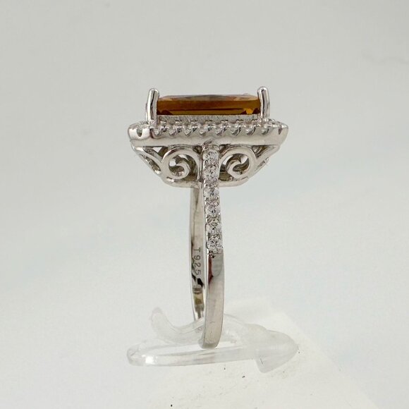 Elegant Emerald Cut Lab Created Sultanite Ring - Beautiful Detailing!  Size 6 - Picture 9 of 16